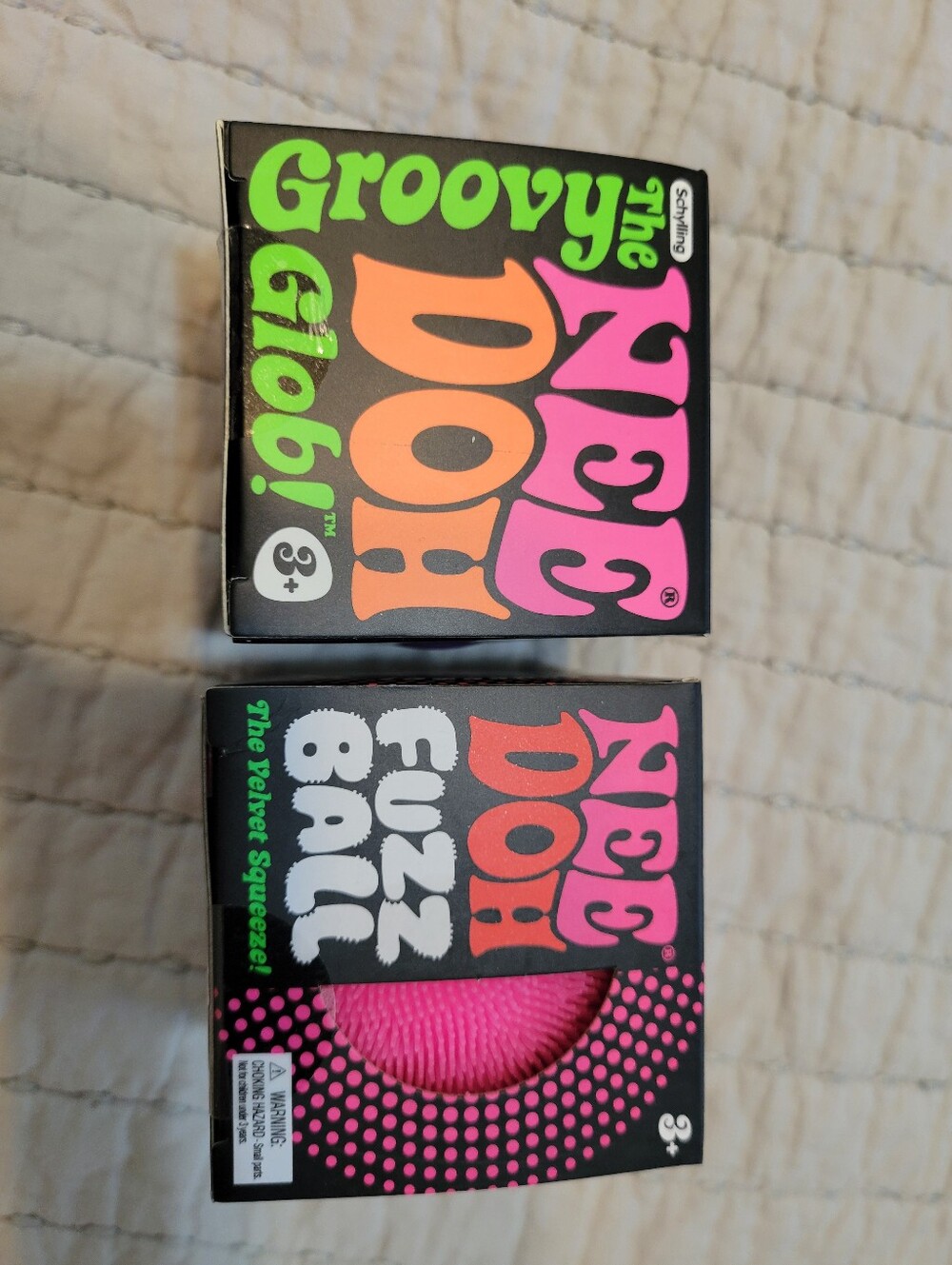 Schylling Needoh Groovy Glob & Fuzz Ball Duo - Pink Fuzzball & Purple Glob
